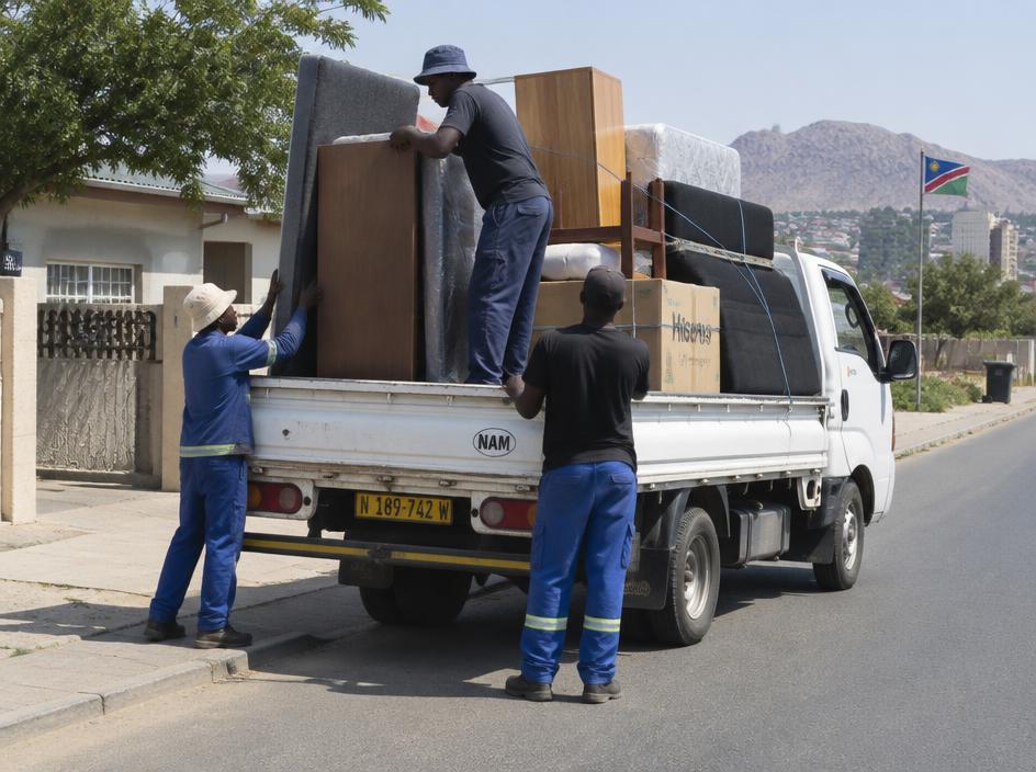 Truck loads and moving